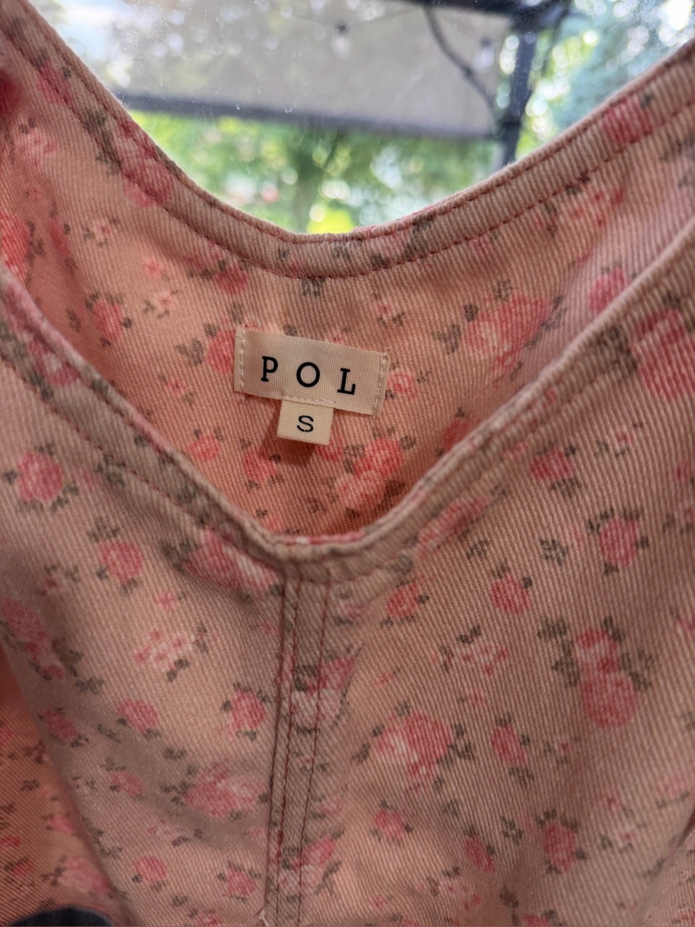 POL Pink Floral Patchwork Denim Pocket Overalls - Picture 3 of 4